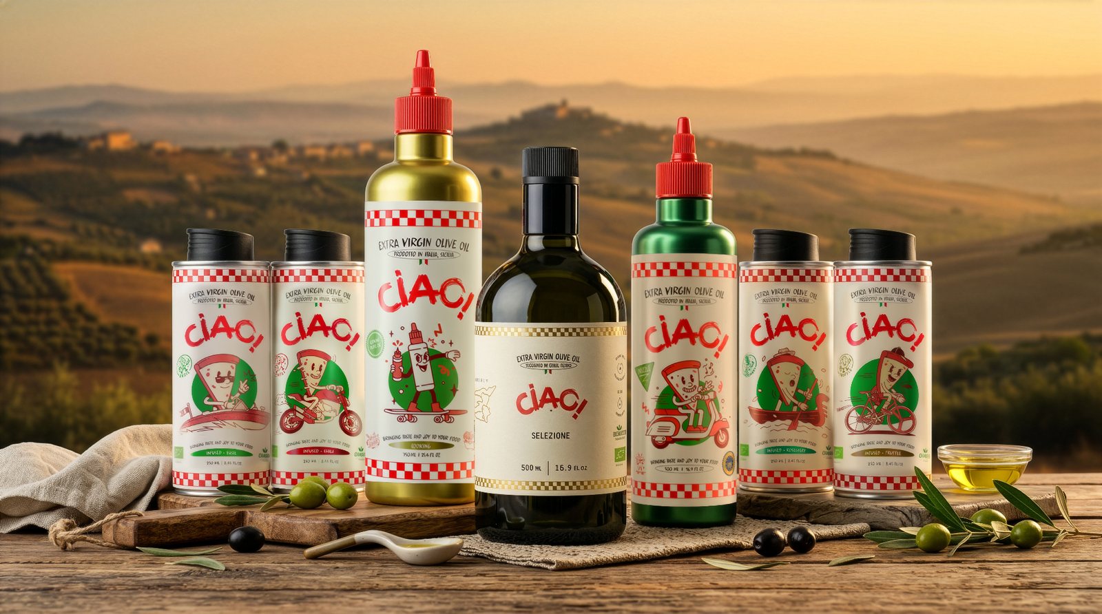 CIAO! Infused Oils Gift Pack — Truffle, Chili, Rosemary and Basil set